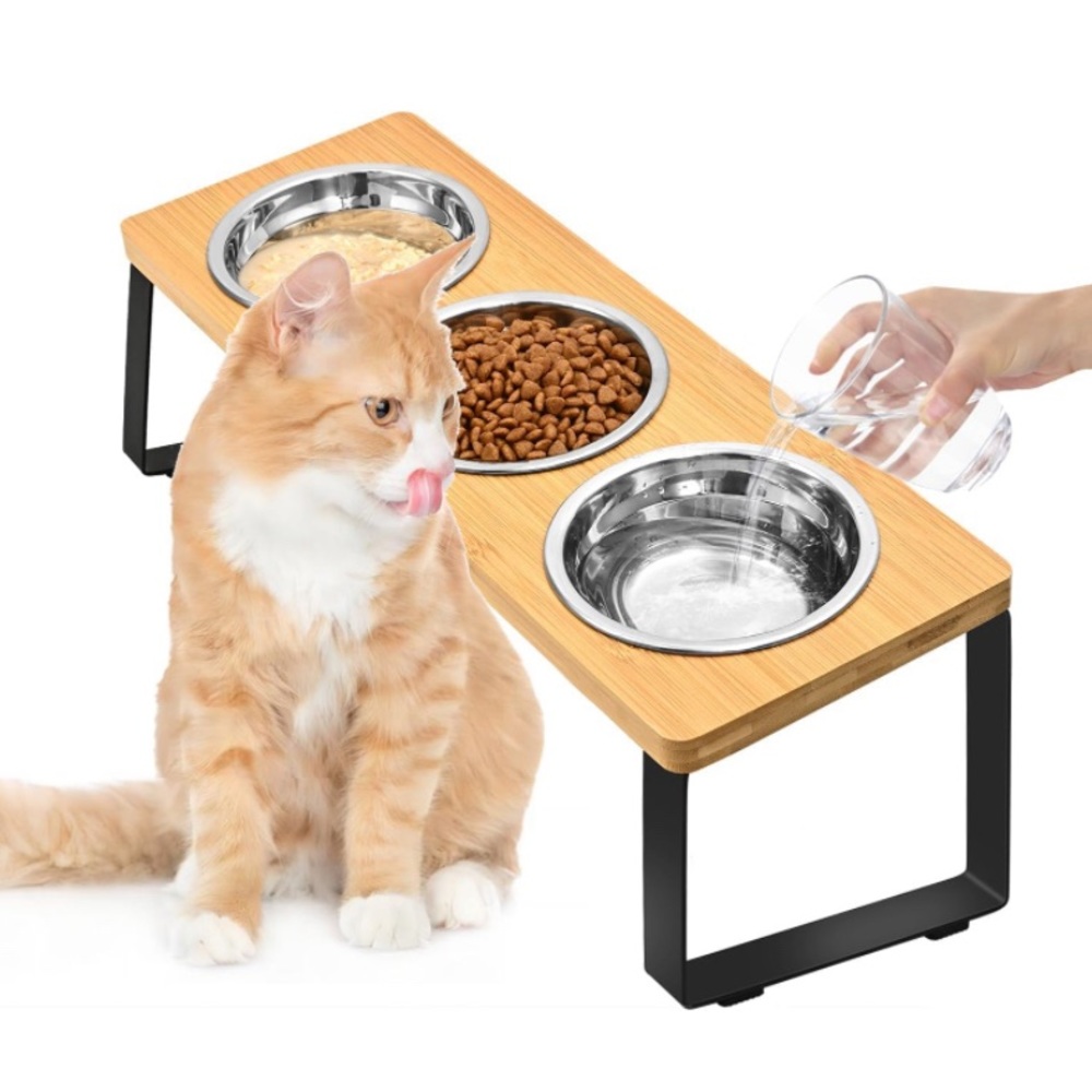 Raised Cat Food Water Bowl